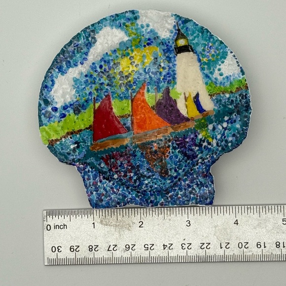 Coastal Regatta Lighthouse Shell Art ⛵ - Picture 4 of 7
